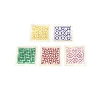 Olympus stamped Hitomezashi Sashiko stitch kit "Coasters ecru 5pcs", 10x10cm, Or