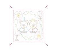 olympus Thread Sashiko Hana Fukin Bears Hinamatsuri Printed Fabric Embroidery Kit