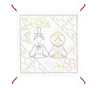 Olympus Thread Sashiko Hana Fukin Hinamatsuri Doll Festival Fabric Printed Embroidery Kit