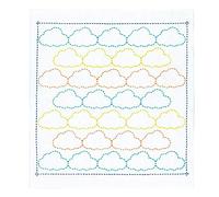 Olympus Thread Sashiko Hana Fukin Pop Designs Clouds Fabric Printed Embroidery Kit, Multi-Colour