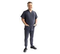 Olympus Unisex Delta Straight Leg Trousers, Ultra Soft Fabric, Anti Wrinkle, Flattering Fit - Scrub Trousers with Pocket, Medical Uniforms Scrubs - Pewter/S