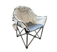 Olympus XL Camping Chair - Heavy Duty Steel Frame - Comfortable & Robust Padded Fabric - Cup Holder - Oversized - Grey Colour - OLPRO