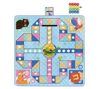 OlyPegic Waterproof Picnic Blanket 200x200cm, Large Outdoor Rug with Flying Chess, Foldable Camping Mat for 4-8 People, Machine Washable & Portable for Park Beach Garden