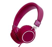 Olyre Kids Headphones Wired with Microphone 3.5mm Jack Lightweight Foldable Toddler Headphones for School & Travel, Braided Cord Durable Design for Boys & Girls (Velvet Red)