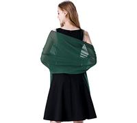 olyrjie Soft Chiffon Scarfs Shawls and Wraps for Evening Dresses Wedding Shawl Wraps Bridal Scarve for Women, Dark Green, One Size