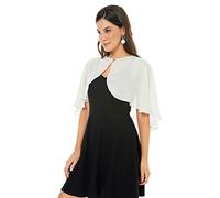 Womens Shawls and Wraps for Evening Dress Chiffon Shawl Cape Wedding Guest Bridesmaid Capelets Scarves, Chiffon Light Champagne, One Size