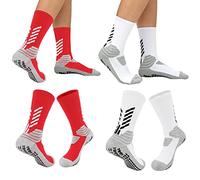 OLYSPM 2 Pairs Men's Football Socks,Grip Socks Football,Gain the Edge Grip Socks,with Dotted Rubber Non-slip Pads for Hiking,Running-Superior Grip and Breathability for Athletes(Fit for UK 6-8.5)