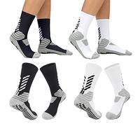OLYSPM 2 Pairs Men's Football Socks,Grip Socks Football,Gain the Edge Grip Socks,with Dotted Rubber Non-slip Pads for Hiking,Running-Superior Grip and Breathability for Athletes(Fit for UK 6-8.5)