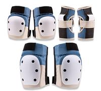 OLYSPM 6-in-1 Kit Protective Gear,Knee Pad Set,Kids/Adult Knee Pads Elbow Guards with Sturdy PP Shell and Thickened EVA Inner Cushion for Roller Skates,Inline Skating,BMX Bike etc