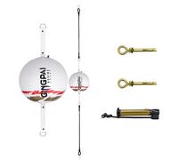 OLYSPM Double End Bag,Speed Bag,PU Leather Speed Ball with Latex Bladder,Boxing Ball with 2 Elasticated Ropes,1 Pump,1 Inflation Needle,2 Bolts for MMA,Boxing,Grappling