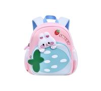 OLYSPM Kids Backpack,Water-resistant School Bag Ages 1-6,Cute Bunny Rabbit & Strawberry Design,Lightweight Toddler Backpack for Baby,Girls,Boys,Suitable for Campus,Outdoor,Travel