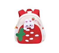 OLYSPM Kids Backpack,Water-resistant School Bag Ages 1-6,Cute Bunny Rabbit & Strawberry Design,Lightweight Toddler Backpack for Baby,Girls,Boys,Suitable for Campus,Outdoor,Travel