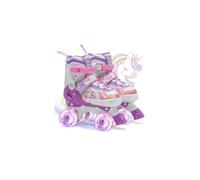 OLYSPM Kids Roller Skates,Roller Boots,4 Sizes Adjustable Quad Skates with 8 Flashing Wheels,Roller Skates for Girls,Boys and Beginner(Purple)