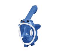 OLYSPM Kids Snorkel Mask, Full Face, Anti-Fog, Anti-Leak, 180° Panoramic View, Water Jet, Dark Blue
