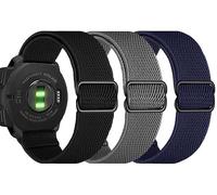 Olytop 22mm Soft Elastic Nylon Ultra-light Wristband Stretchy Replacement Strap Men Women for Garmin Instinct/Instinct 2 Solar, 3 Pack