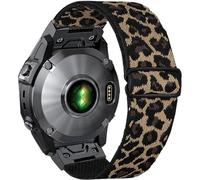 Olytop Fenix 8 47mm/7/6/5/Epix Pro 47mm Watch Bands, 22mm Quick Easy Fit Elastic Nylon Replacement Stretchy Strap for Garmin Instinct, Fenix 6 Pro/7, Forerunner 955/935, Leopard