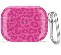 Olytop for Airpods Pro 2nd/1st Generation Case Leopard 2019/2022/2023, Cute Air pods Pro Protective Printed Hard Skin Women Girl for Apple Airpod Pro 2/1 Gen Case with Keychain - Rose Pink Leopard