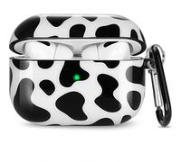 Olytop for Airpods Pro 3 Gen Case Cover 2025, Cute Cow Airpods Pro 3rd Generation Protective Hard Skin Women Girl with Keychain for Apple iPod Pro 3 Gen Case- Black Cow