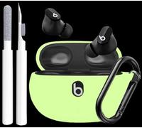 Olytop for Beats Studio Buds/Bud + Case with Cleaner kit 2021/2023, Soft Silicone Case New Beat Studio Buds Plus Cover Protective Skin with Keychain for Beat Studio Earbuds, Night Glow Green