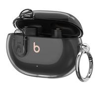 Olytop for Beats Studio Buds/Buds + Clear Case with Lock 2021/2023, Soft Transparent TPU Protective Cover Skin with Keychain Women Men for Beat Studio Buds/Buds Plus Earbuds - Black