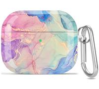 Olytop for Cute Airpods 3rd Generation Case Marble, Cute Print Air pods 3 Generation Cover Protective Cover Shockproof Skin Women Girls Keychain for Apple Air Pods iPod 3 Gen - Violet Marble