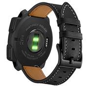 Olytop for Garmin Instinct/2 Solar Watch Bands, Leather Replacement Bracelet Strap Wristband Women Men for Garmin Instinct Tactical/Esports/Solar, Black