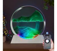 OLYWEI Moving Sand Art Bluetooth Speaker Bedside Lamp Dimmable Multi-Color Changing Bedside Lamp, Sand Art Lamp for Home Decor/Relaxation/Party/Music/Gift-Green
