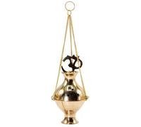 Om Hanging Brass Incense Burner - Handmade Indian Sacred Decor
