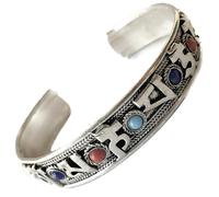 Om mani padme hum Tibetan Bracelet Colourful Buddhist Mantra Bangle Hippie Boho Jewellery Unisex Cuff