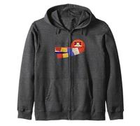 Om Mani Padme Hum Tibetan Buddhist Mantra with Prayer Flags Zip Hoodie