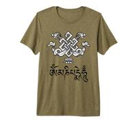Om Mani Padme Hum Tibetan Mantra Endless Knot Art Premium T-Shirt