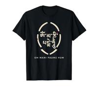 Om Mani Padme Hum Tibetan Script Buddhist Compassion Mantra Value Graphic T-Shirt, Men, Black, S