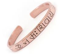 Om Namah Shivaya Hindu Mantra Bracelet - 99.9% Pure Solid Copper Bangle - High Polish Shiva Healing Cuff for Arthritis & Joint Support - Adjustable Yoga Meditation Jewelry - Made in Nepal