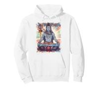 Om Namah Shivaya Shiva Meditation Hindu God Men Women White Pullover Hoodie