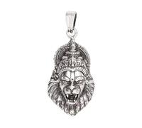 Om Pooja Shop Lord Narasimha Locket in Pure Silver - 40 mm | Fierce Lion Face Pendant | Spiritual Hindu Jewelry for Men & Women