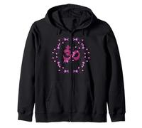 Om Sanskrit With Yin Yang And Lotus Flower Peace Shanti Zip Hoodie