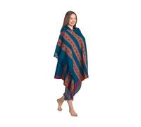 Om Shanti Crafts Meditation Shawl - Unisex Prayer Wrap, Large Scarf & Yoga Blanket - Soft, Lightweight & Multipurpose, Peacock, 7.5' x 3.5'