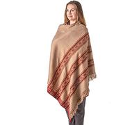 Om Shanti Crafts Meditation Shawl - Unisex Prayer Wrap, Large Scarf & Yoga Blanket - Soft, Lightweight & Multipurpose, Brown, 7.5' x 3.5'