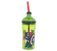 OM SUPPLIES Avengers Hulk 3D Figurine Cartoon Characters Reusable Tumbler Childrens Drinking Cup Reusable Straw 23 x 7.5 x 7.5cm (Hulk)