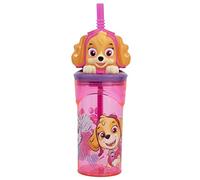 OM SUPPLIES Girl 3D Figurine Cartoon Characters Reusable Tumbler Childrens Drinking Cup Reusable Straw 23 x 7.5 x 7.5cm (Girl)