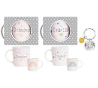 OM Supplies Grandma and Grandad Mugs Coffee Mugs for Best Grandparents, Grandma Grandad Gifts from Grandson, Granddaughter, Grandchildren, Christmas, Anniversary Day Presents, Mothers Fathers Cups Set