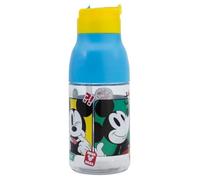 OM SUPPLIES Mickey Characters Reusable Double Opening Sipper Ecozen Bottle 420ml Non-Drip Stopper with built in Straw (Mickey)