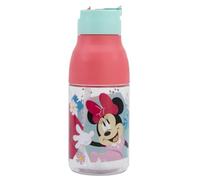 OM SUPPLIES Minnie Characters Reusable Double Opening Sipper Ecozen Bottle 420ml Non-Drip Stopper with Built in Straw (Minnie)