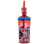 OM SUPPLIES Spiderman 3D Figurine Cartoon Characters Reusable Tumbler Childrens Drinking Cup Reusable Straw 23 x 7.5 x 7.5cm (Spiderman)