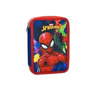 OM SUPPLIES Spiderman Filled Pencil Marker Pouch Case with 3 Compartments Stationery Organizer Set for Kids Children’s TV Cartoon Character Back to School Birthday Gift Christmas (Spiderman)
