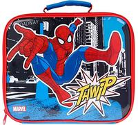 OM SUPPLIES Spiderman Rectangular Thermal Insulated Cooler Hot & Cold Lunch Bag for Children with Handle & Strap Perfect Size for Snacks for Nursery School and Travel (Spiderman)