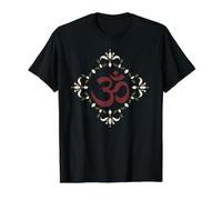 Om Symbol Floral Mandala Yoga Meditation Fall Colors Value Graphic T-Shirt, Men, Black, S