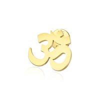 Om Symbol Lapel Pin Stainless Steel Yoga Brooch Sacred Mantra Pin with Secure Clasp Hinduism Buddhism Meditation Jewelry Gift (Gold)