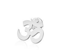 Om Symbol Lapel Pin Stainless Steel Yoga Brooch Sacred Mantra Pin with Secure Clasp Hinduism Buddhism Meditation Jewelry Gift (Silver)