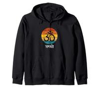 Om Symbol Namaste Ohm Hindu Zen Tantra Yoga Spiritual Zip Hoodie